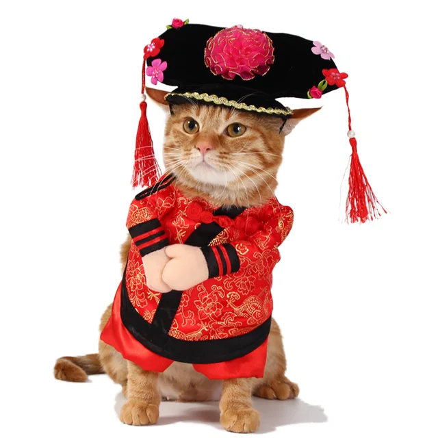 Funny Chinese Princess Cosplay Clothes For Cats Halloween Costume For Dogs Xmas Suit Cat Clothing Dog Outfit Pet Apparel