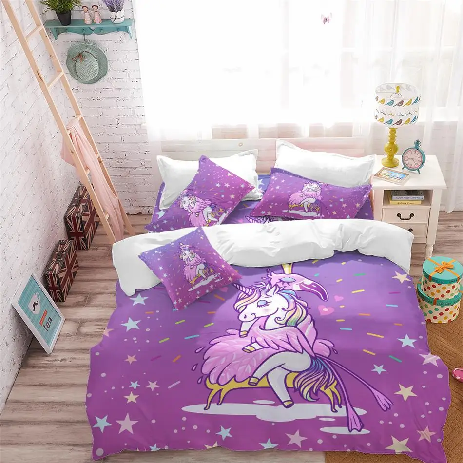 Twin Pink Unicorn Bedding Set, Unicorn Bed Set, Unicorn Bed In A Bag