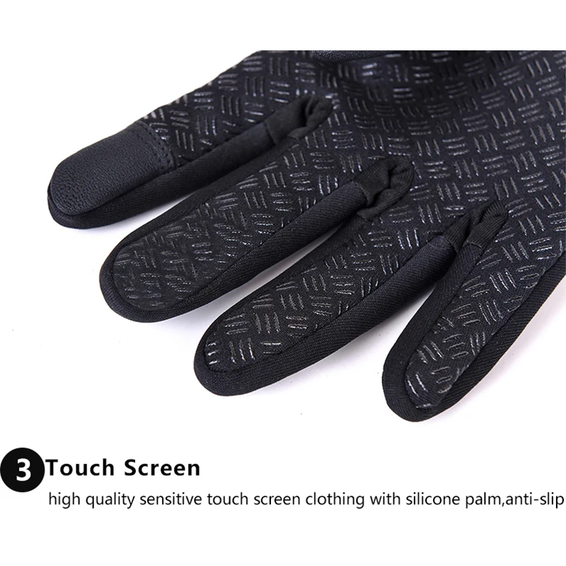 Kyncilor Cold Winter Hiking Bicycle Gloves ciclismo Thicker Anti Slip Fleece Wind stop Touch Screen Warm Cycling Gloves 4