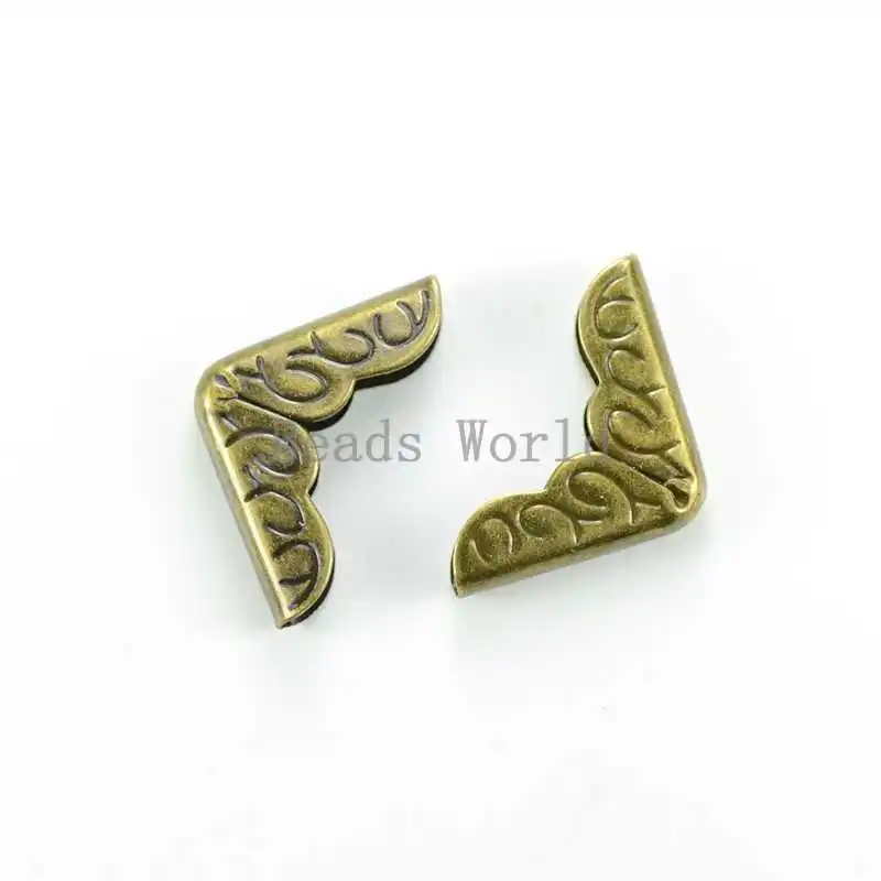 

Wholesale !100 Bronze Tone Metal Book Scrapbooking Albums Folders Box Bags Corner Protectors 22x16mm Free Shipping (W03417 X 1)