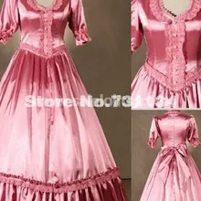 Благородный розовый с коротким рукавом в стиле ретро готический, викторианской эпохи платье Civil War Southern Belle женские бальные платья в викторианском стиле для вечерние