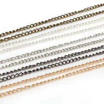 

5m/lot Rhodium/Gold/GunMetal/Bronze Metal Plated Necklace Chains Fitting For DIY Necklace Bracelets Jewelry Making