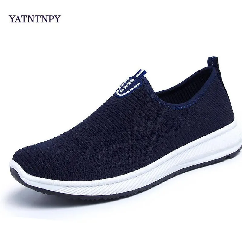 

YATNTNPY Fashion Breathable Mesh Men Shoes Non-slip Rubber Sole Man Shoes 2019 Summer Autumn Plus Size 39-44 Male Black Shoes