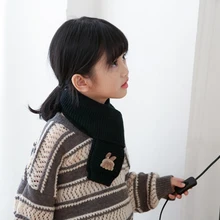 Теплый вязаный шарф для женщин, женский платок, роскошный бренд,, Модный милый осенне-зимний однотонный шарф для маленьких мальчиков и девочек