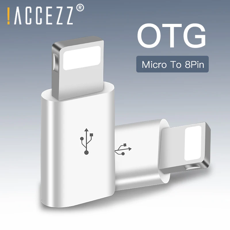 ! Кабель микро USB ACCEZZ адаптер OTG конвертер для iphone 5 6 7X8 5c Plus XS MAX XR коннектор