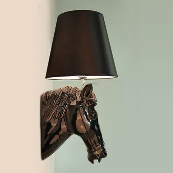 

Modern LED Resin Wall Lamp Bedside Lamp Loft Sconce Creative Horse Head Design Wall Light Lighting Light Fixtures Bathroom Light
