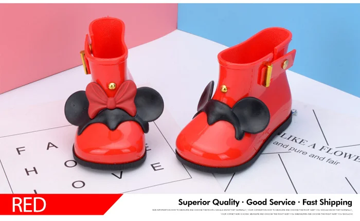 Waterproof Child Rubber Boots Jelly Soft Mouse Ears Infant Shoe Girl Rain Boots Baby Kids Rainboots Girls Children Rain Shoes 546 (3)