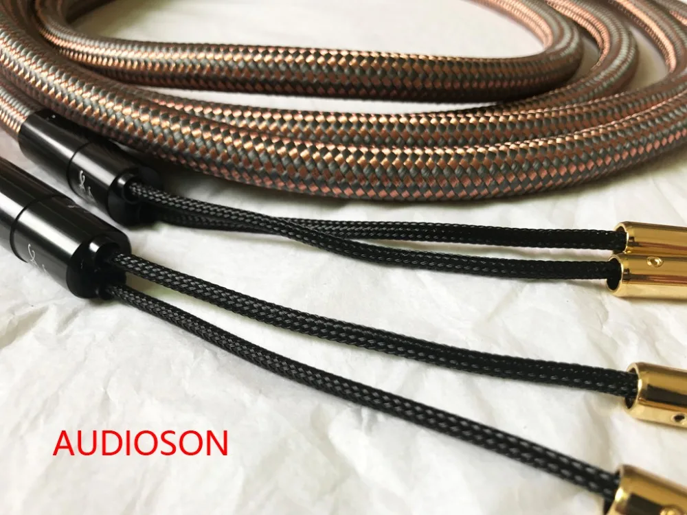 

AUDIOSON--A pair Accuphase OCC pure copper audio speaker cable with Gold plated banana plug-2.5m