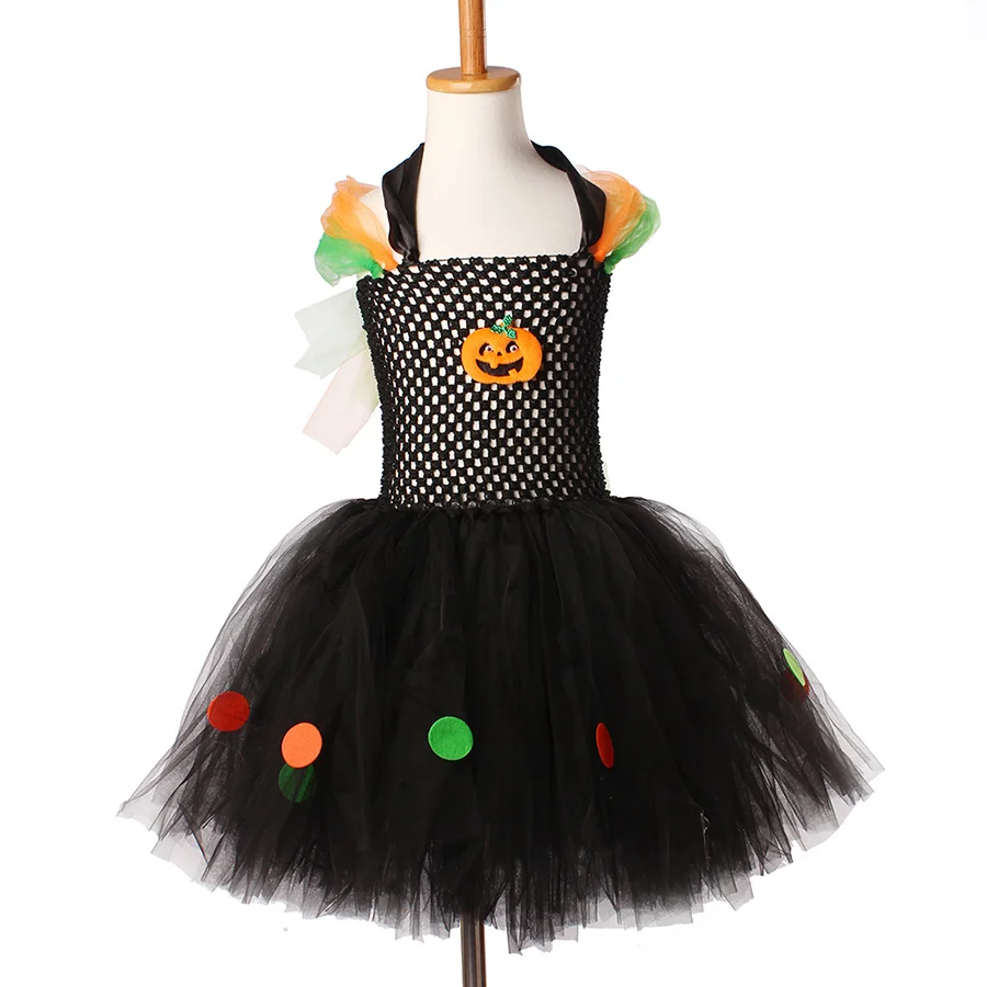 Kids Halloween Tutu Dress With Witch Hat (11)