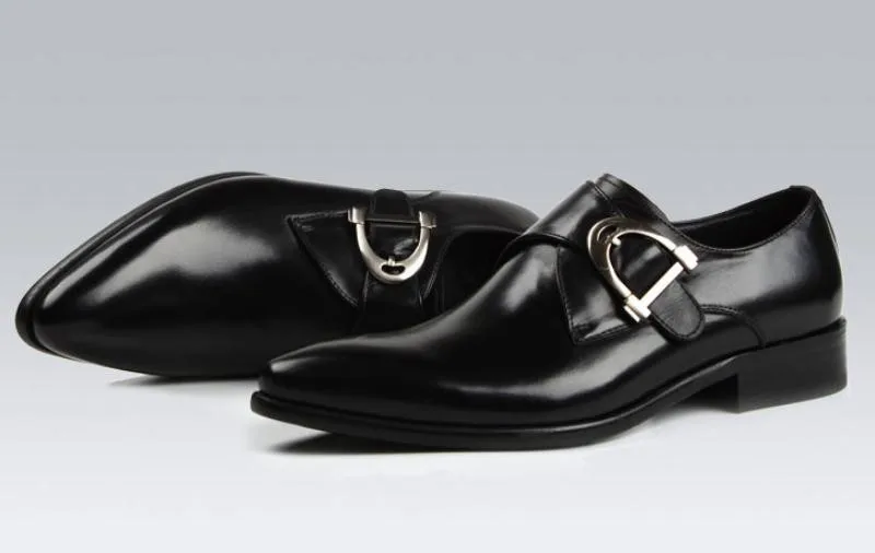 Escritório Nova Tamanho 1 Dos Moda Design Fivela Bico 2 Derby Sapatos Trabalho De Genuíno Couro Vestido Mens Do Homens 44 Carreira Fino Sapatas Casamento 44r6T