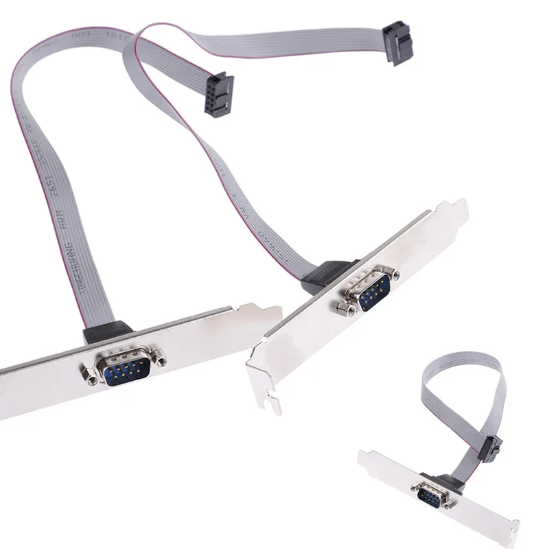 

2/1Pcs Motherboard MainBoard Low Profile & Normal Bracket Serial DB9 RS232 9pin 9p Com Port Host Case Cable