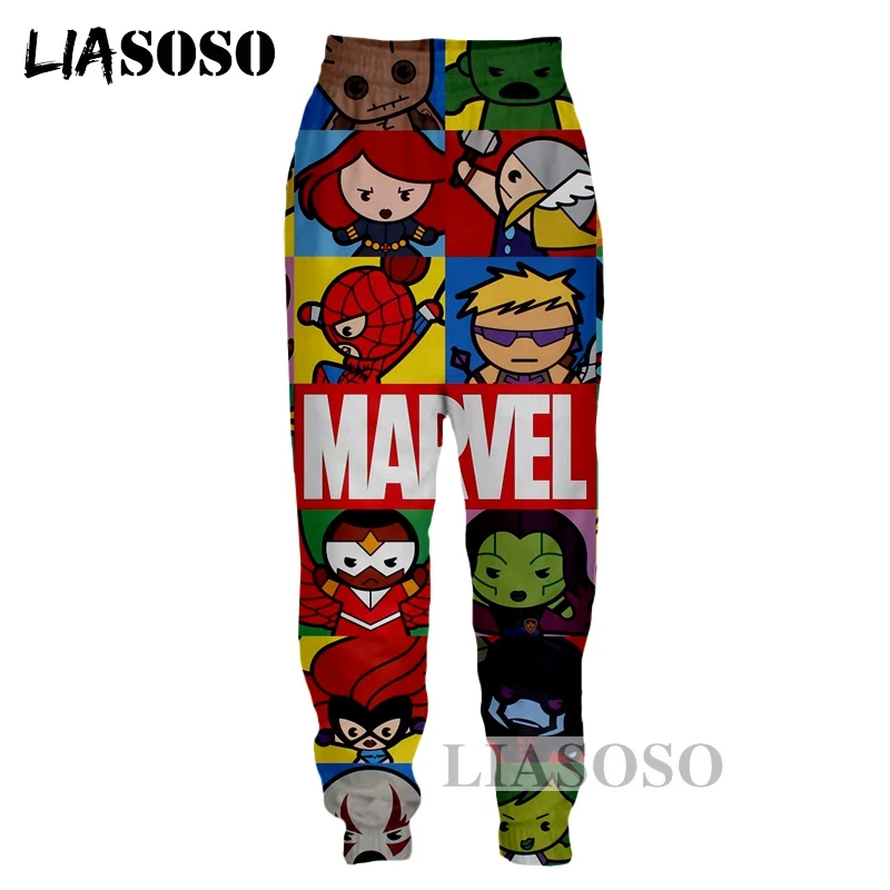 LIASOSO, новинка, Harajuku, мультяшный супергерой, Marvel, Человек-паук, флэш, супер 3D принт, штаны унисекс, хорошее качество, брюки, брендовые штаны, G431