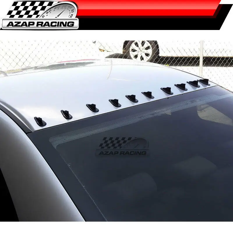 

Universal EVO-Style PP Roof Shark Fins Spoiler Wing Kit Vortex Generator 10PC
