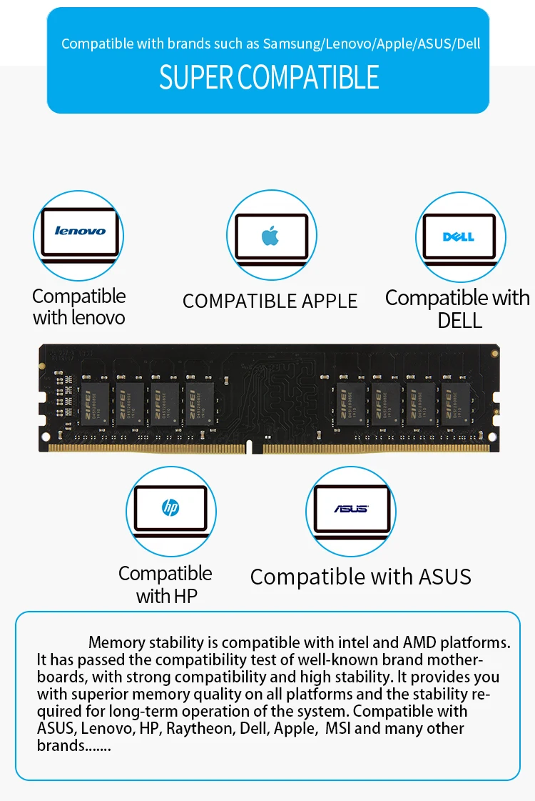 ZiFei ram DDR4 8GB 2133MHz 2400MHz 2666MHz 288Pin LO-DIMM 1,2 v двухканальная материнская плата для рабочего стола