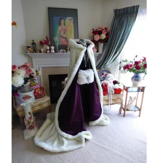 Price 2019 Long Design Cloak  Plush Winter Formal Wedding Dress Accessories Thermal Bridal Jacket Wraps Shawl