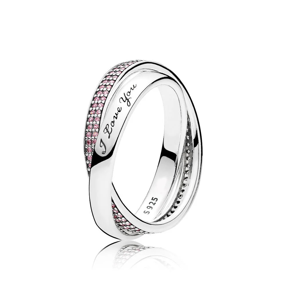 

Authentic 925 Sterling Silver Pandora Promise Original Ring With Clear CZ For Women Charm Bead Gift DIY Jewelry