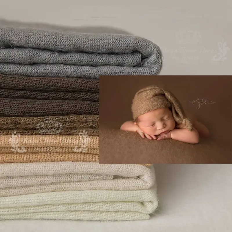 100*160 cm Newborn Photo Props Fabric Blanket, Knit Soft Stretch