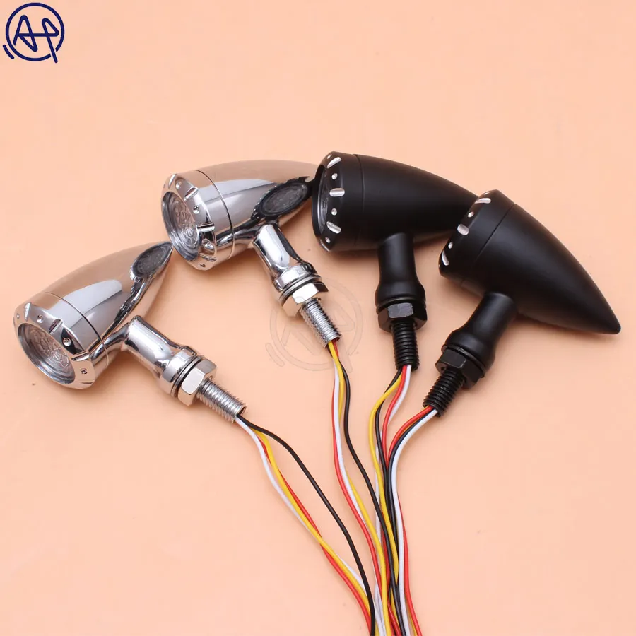 

Motorcycle Flashing 12V LED Turn Signal Light Brake Light Indicator for Harley Cruiser Chopper Bobber Cafe Racer Universal