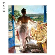 Window girl Figure Scenery DIY Digital Painting By Numbers Modern Wall Art Canvas Painting Unique Gift
