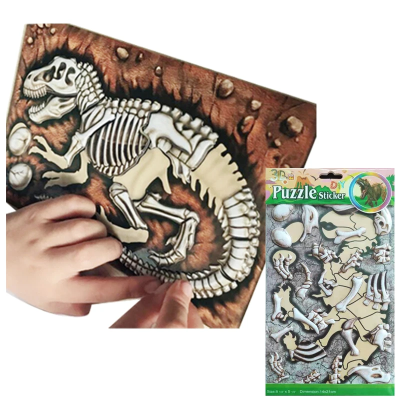 

8 sheets/set 3D dinosaur stickers for kids toys home wall decor cartoon mini sticker scrapbooking kids toy