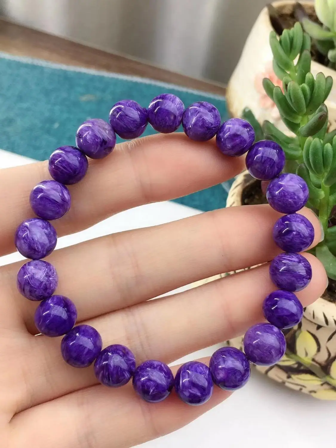 

Natural Purple Charoite Bracelet Gemstone Round Beads Jewelry 9mm Fashion Women Bracelets Lucky Stone Drop Shipping AAAAA