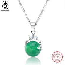 ORSA JEWELS 925 Sterling Silver Pendant Necklace For Women With Agate Red Green Natural Stone Silver 925 Necklace Jewelry OSN01 ORSA JEWELS 925 Sterling Silver Pendant Necklace For Women With Agate Red Green Natural Stone Silver 925 Necklace Jewelry OSN01