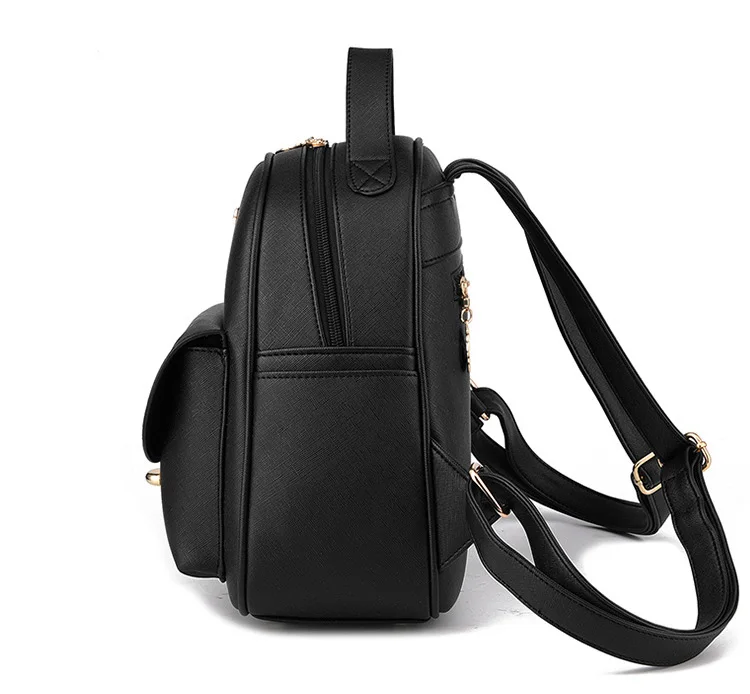 Модные брендовые женские школьные сумки, женский рюкзак из искусственной кожи, черный женский рюкзак на молнии, рюкзаки для девочек, белый женский рюкзак