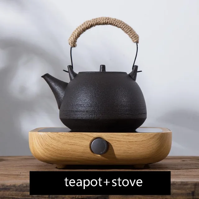 220v PC Electric Ceramic Stove Heaters Black Ceramic Teapot Home Coffee