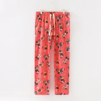 

Women's sleep spring pants stripe Pants pyjama trousers Ladies Woven cotton Sleep Bottoms