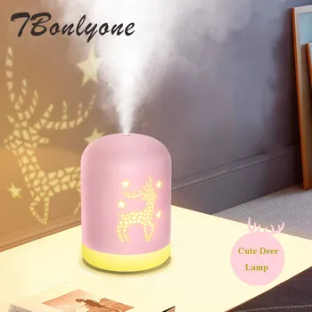 

340ml USB Deer Air Humidifier Aroma Essential Oil Diffuser Ultrasonic Mist LED NightLight Humidifier Fogger Christmas Gift