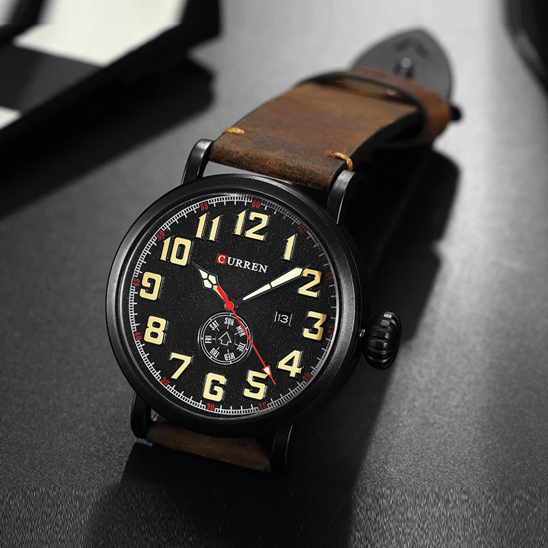 

CURREN Men Quartz Watch Mens Casual Sports Watches Man Fashion Date and Week Display Waterproof Wristwatch Relogio Masculino