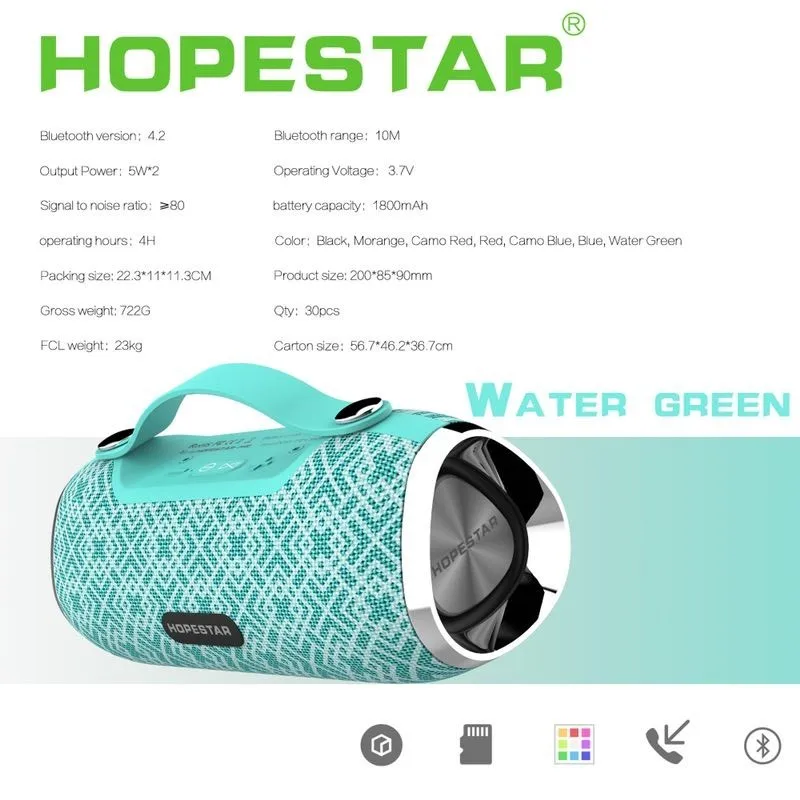 HOPESTAR H40 altavoz porttil bluetooth Estreo Саундбар непроницаемый al aire libre сабвуфер inalmbrico Mp3 tf del jugador para l