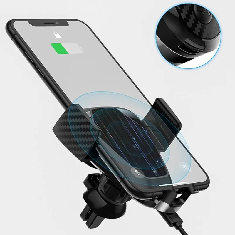 Wireless Car Charger Phone Holder 7.5W 10W Qi Fast Charging Auto Clamping Air Vent Mount for iPhone Smasung Sony Huawei