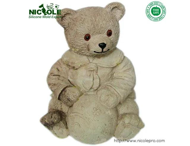 

Big Size 3D Cute Bear Resin Crafts Polymer Clay Forms Silicone Soap Molds