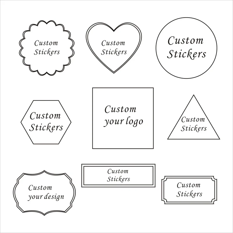 

1000pcs Custom Stickers Wedding Stickers Printed Black White LOGO Round Squar Label Gift Tags Party Decorations Paper Any Shape