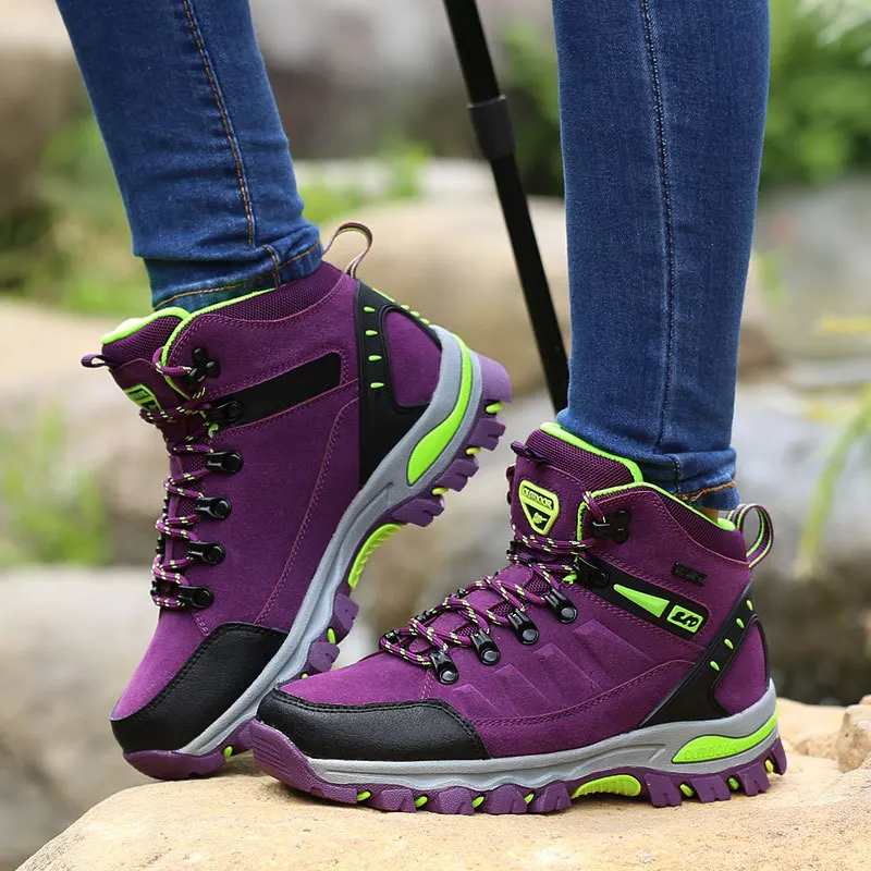 Женская походная обувь уличный рюкзак для путешествия альпинистские походные ботинки Нескользящие водонепроницаемые прогулочные беговые кроссовки спортивные на шнуровке