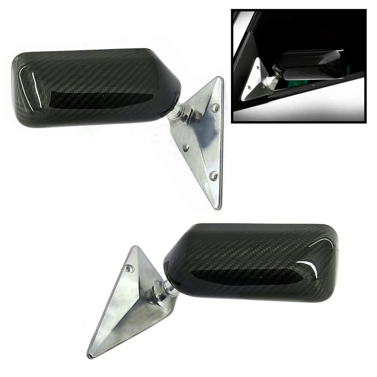 Left+Right Universal Carbon Fiber Look Car Auto Rearview Rear View Side Mirror For Toyota For Benz For BMW Car Side Mirror