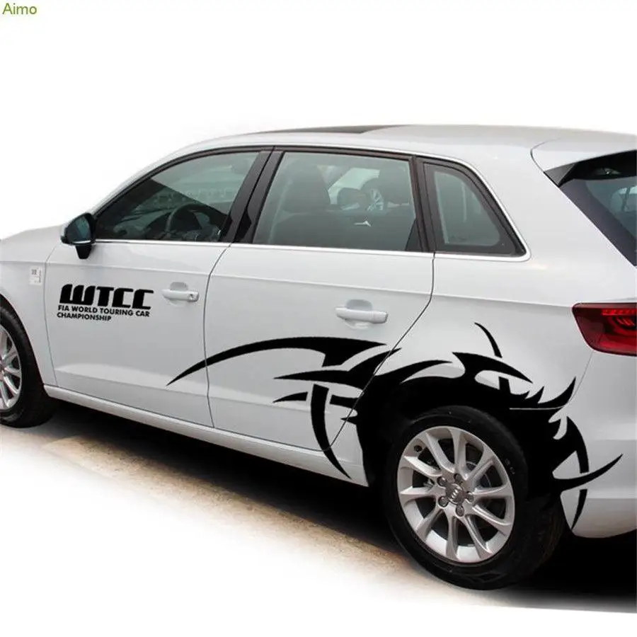 

Adeeing Car Decal black white yellow red Car Full Body DIY Waterproof Vinyl Wheel Eyebrow Flame Stylish Decal Stickers Set