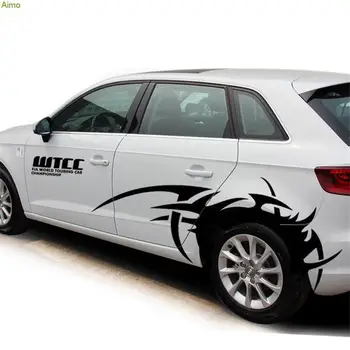 

Adeeing Car Decal black white yellow red Car Full Body DIY Waterproof Vinyl Wheel Eyebrow Flame Stylish Decal Stickers Set