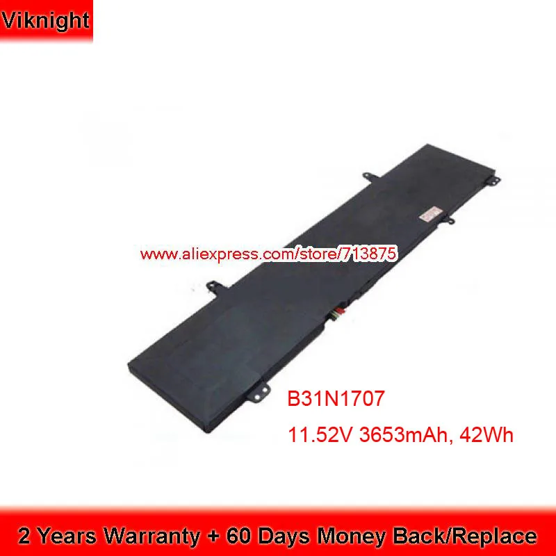 Genuine 11.52V 42Wh B31N1707 Battery for Asus VivoBook S14 S410UQ S410UQ-NH74 S410UQNH74 Genuine 11.52V 42Wh B31N1707 Battery for Asus VivoBook S14 S410UQ S410UQ-NH74 S410UQNH74