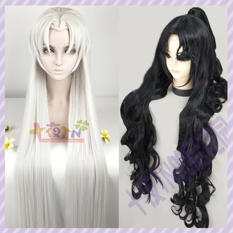 カスタムスタイル犬夜叉奈落殺生丸コスプレ衣装かつらパーティー黒 1 メートル銀色 ウィッグキャップ トラック 映画 テレビ衣装 Aliexpress