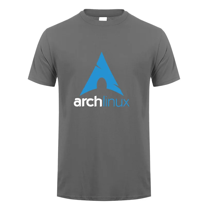 Arch Linux футболка Летняя футболка с короткими рукавами Linux Мужская футболка футболки LH-073 - Цвет: Charcoal