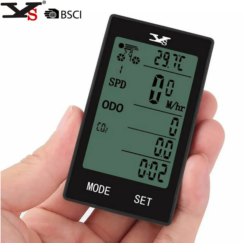 

YS Bicycle Wireless Computer Bike Speedometer Temperature Display Multifunction Waterproof Auto Cycling Odometer