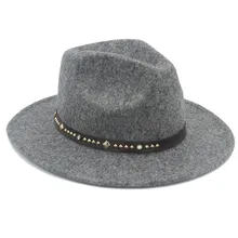 Шерсть Для Мужчин's Для женщин зима-осень фетровая шляпа с DIY Панк Пояс широкими полями сомбреро Джаз Кепки Топ Защита от солнца Hat 20