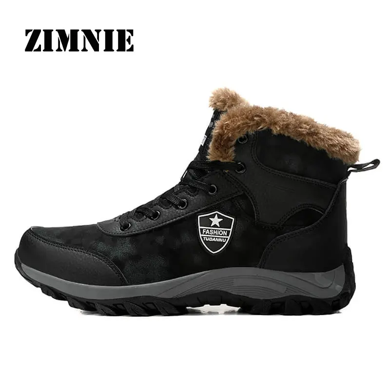 

ZIMNIE Hiking Shoes Men Outdoor Sneakers Antiskid Trail Mountain Shoes Winter Warm Boots Sports Shoes Durable Climbing Shoes