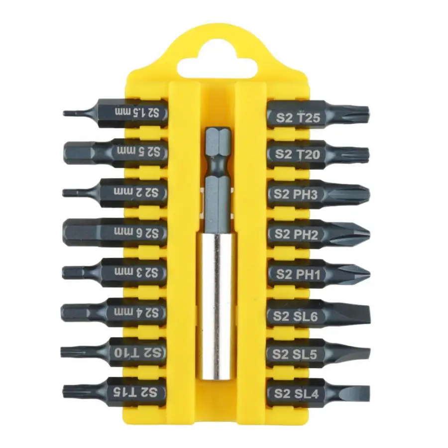 17 шт. многофункциональная отвертка Набор бит с прорезями головка с держатель хвостовика 0632 T10-T25 1,5-6 мм - Цвет: D