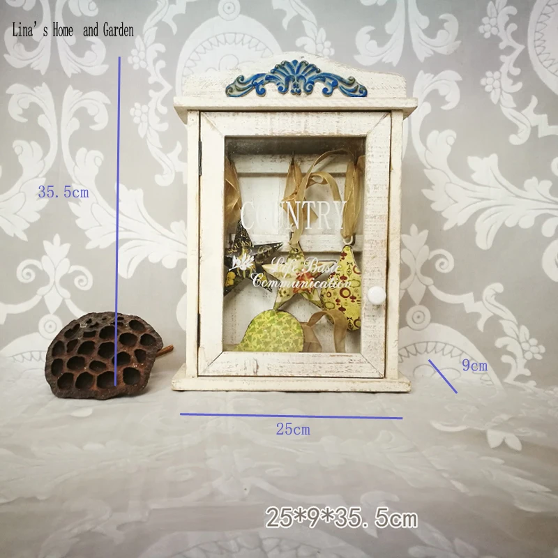 shabby chic handmade wooden wall decorative hanging key holder box (8)