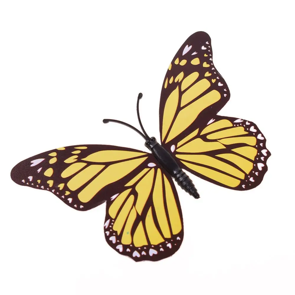 12Pcs Pvc 3D Butterfly Wall Decor Cute Butterflies Wall Stickers Art Decals Home Decoration Room Window Decor High Quality