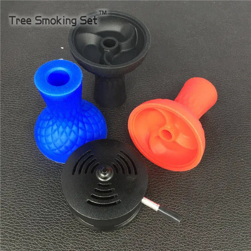 1 pcs Silicone Hookah Bowl with 1pcs Silver kloud Charcoal Holder Coal