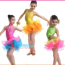 Костюм для латинских танцев для взрослых, костюм для латинских танцев со стразами, спандекс, платье для латинских танцев для женщин, Детские платья для латинских танцев